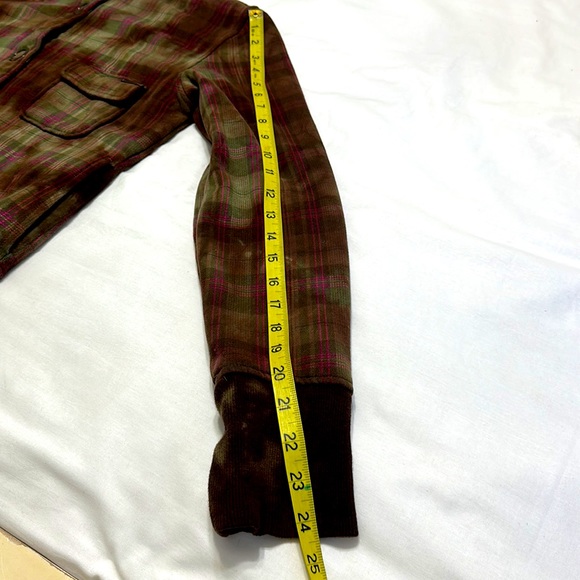 Roxy Med Multi Color Plaid & Tie Dye Ribbed Waist and Cuffs Sweater Jacket - Picture 13 of 14